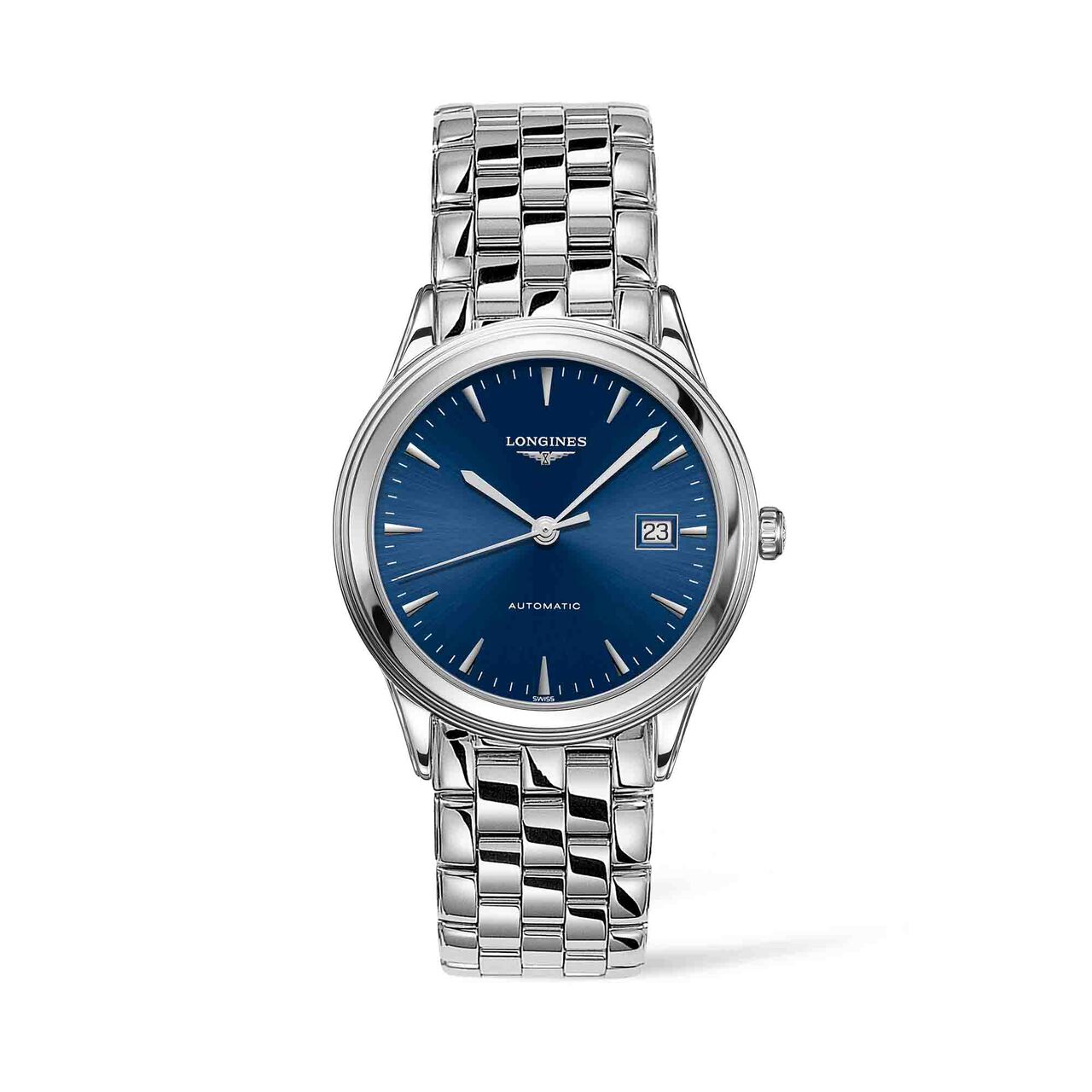 maison birks longines flagship 38 5mm automatic stainless steel sunray blue dial l49744926 image number 0