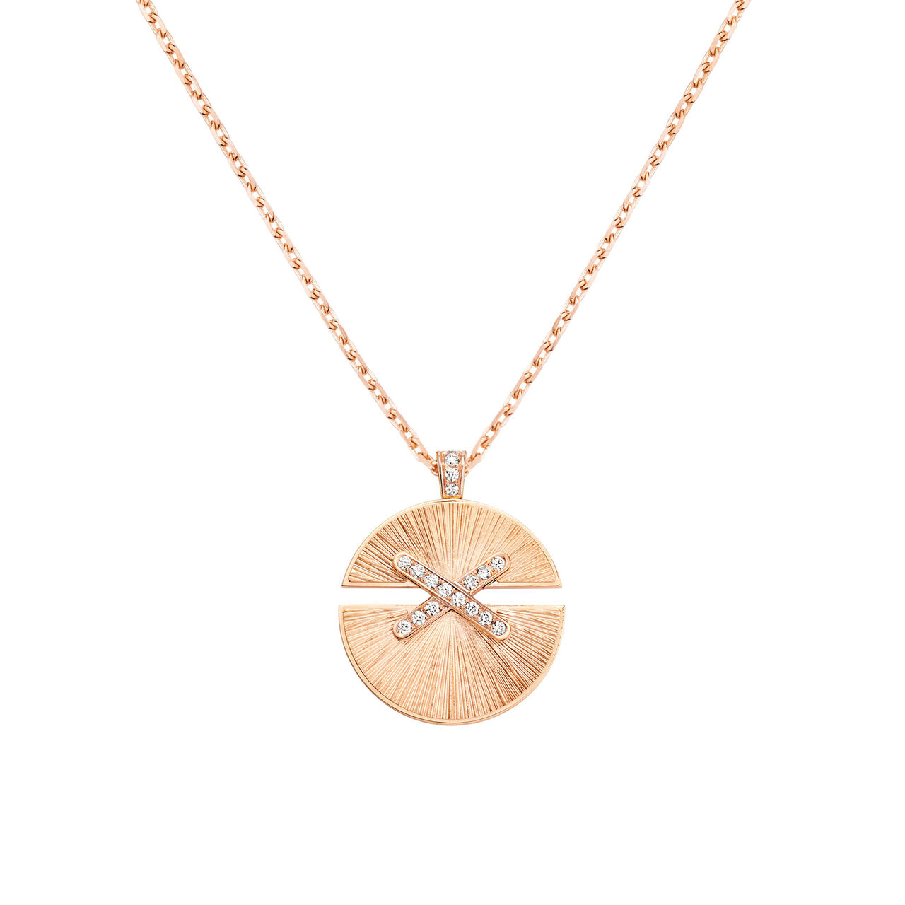 Chaumet Jeux De Liens Harmony Medium Rose Gold and Diamond Sunray Pendant image number 0
