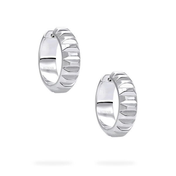 Silver Textured Hoops