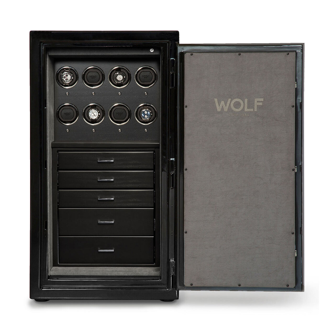 WOLF Atlas Onyx 8 Piece Winder Safe Open image number 0