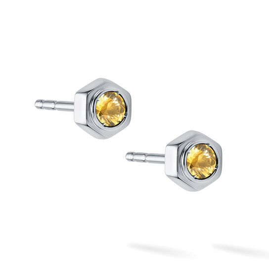 Citrine and Silver Stud Earrings image number 2