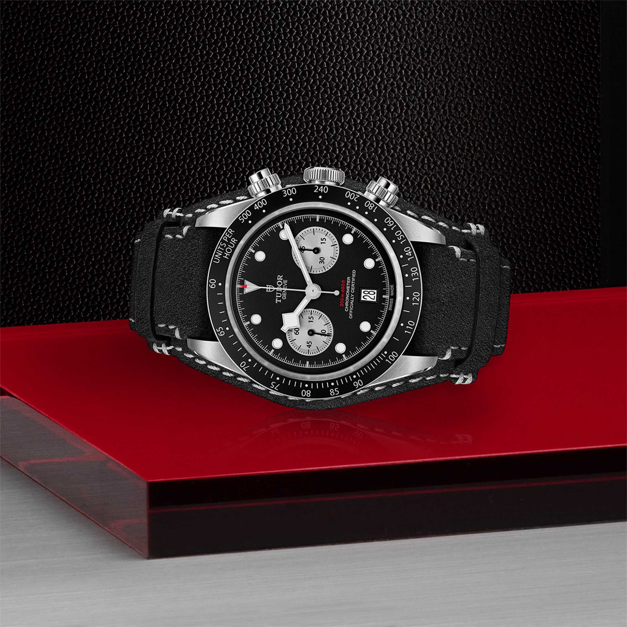 Black chrono watch store