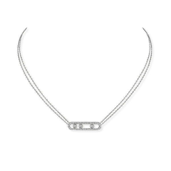 Pendentif Move Classique en or blanc avec pavé de diamants