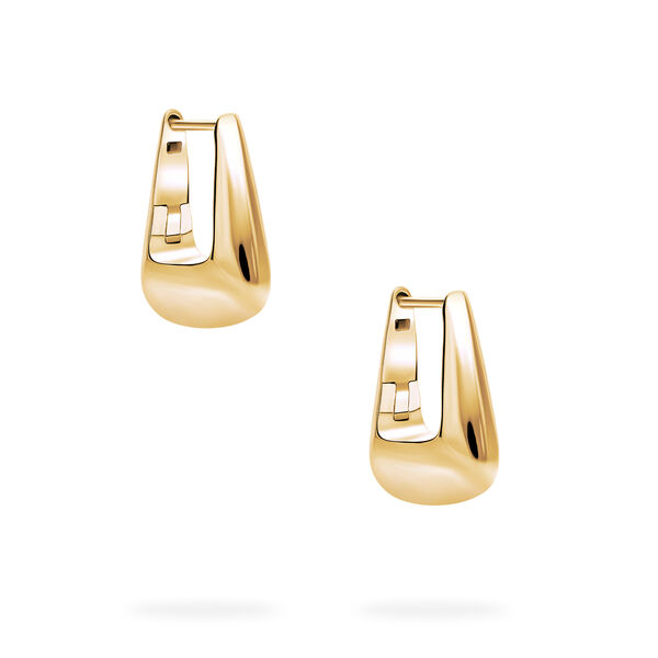 Yellow Gold Square Hoop Earrings
