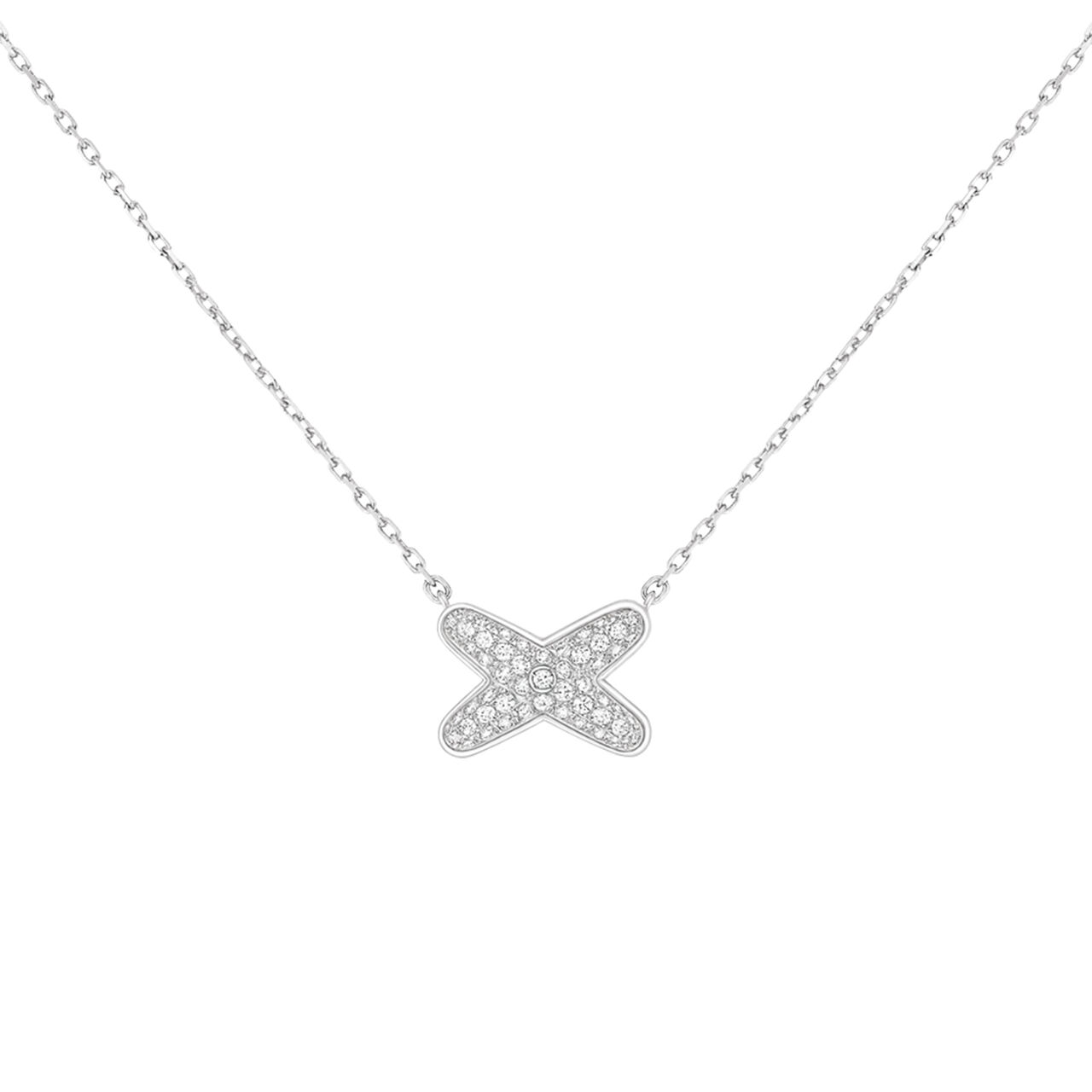 maison birks chaumet jeux de liens white gold diamond pave necklace 083219 image number 0