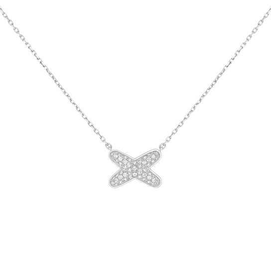 maison birks chaumet jeux de liens white gold diamond pave necklace 083219 image number 0