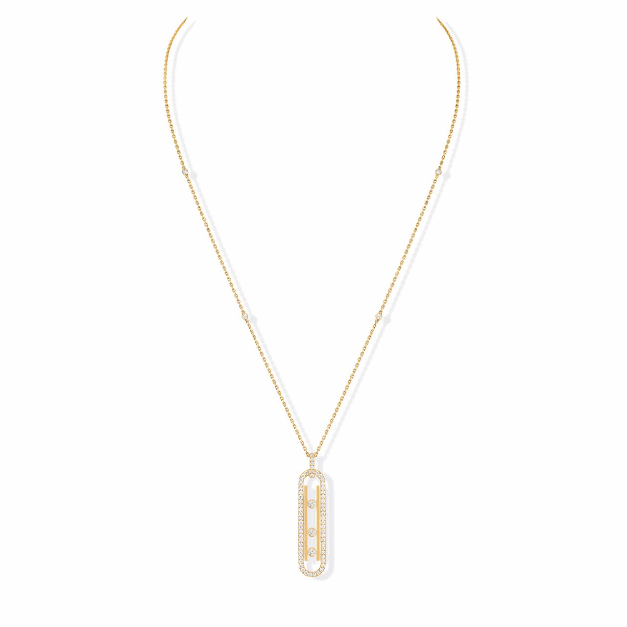 Messika Paris - Move 10th Small Yellow Gold and Diamond Pav&eacute; Pendant 10032-YG image number 0