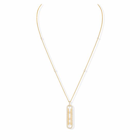 Messika Paris - Move 10th Small Yellow Gold and Diamond Pav&eacute; Pendant 10032-YG image number 0