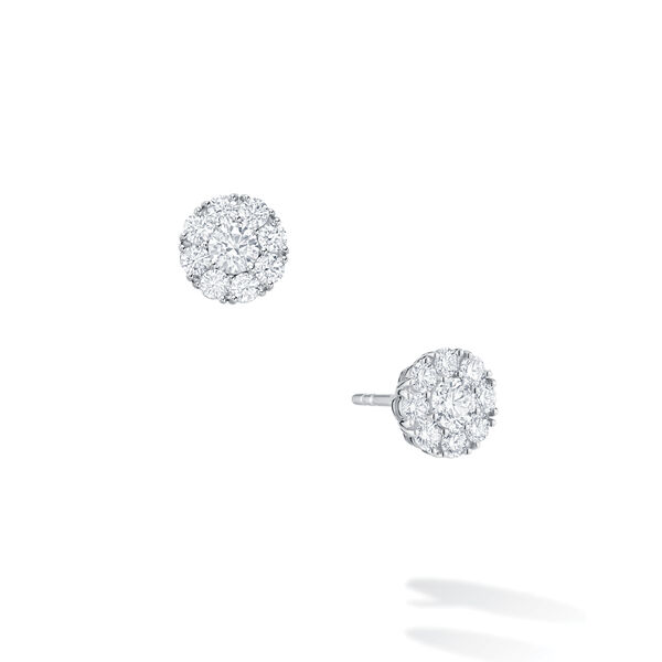 Cluster Stud Earrings in Diamonds