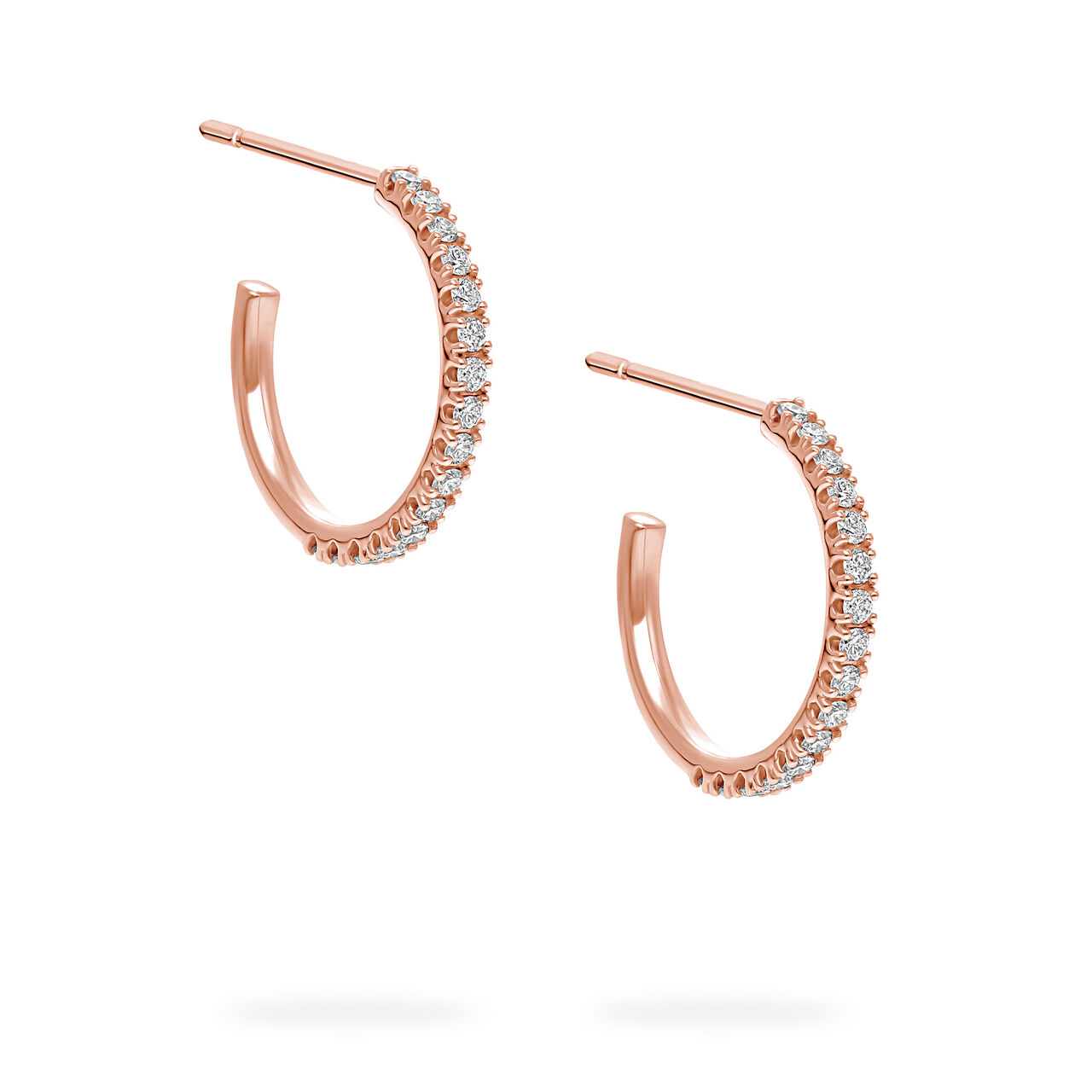 Birks Iconic Boucles d&rsquo;oreilles anneaux Ros&eacute;e du Matin en or rose 15 mm image number 3