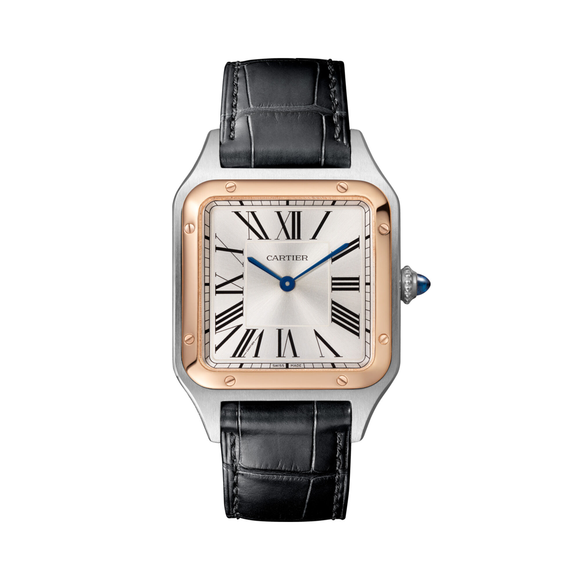 Santos Dumont Large Model Quartz 43 mm Rose Gold Stainless Steel