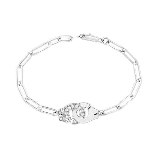 Menottes Dinh Van R12 White Gold Chain Bracelet