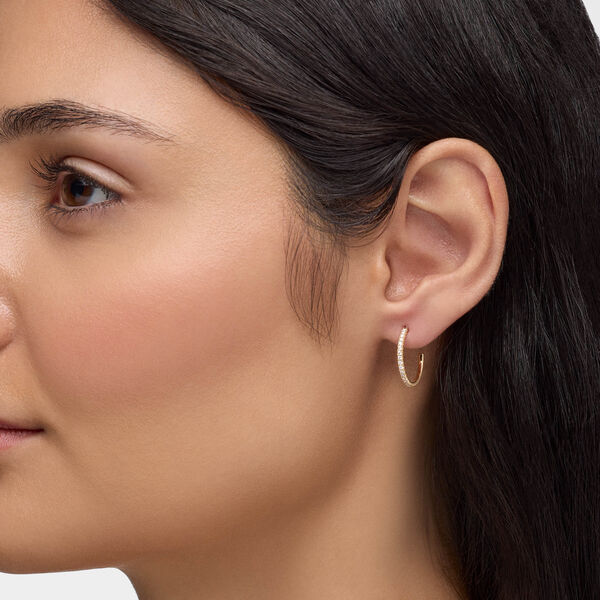 Boucles d&rsquo;oreilles anneaux Ros&eacute;e du Matin en or jaune 18 mm