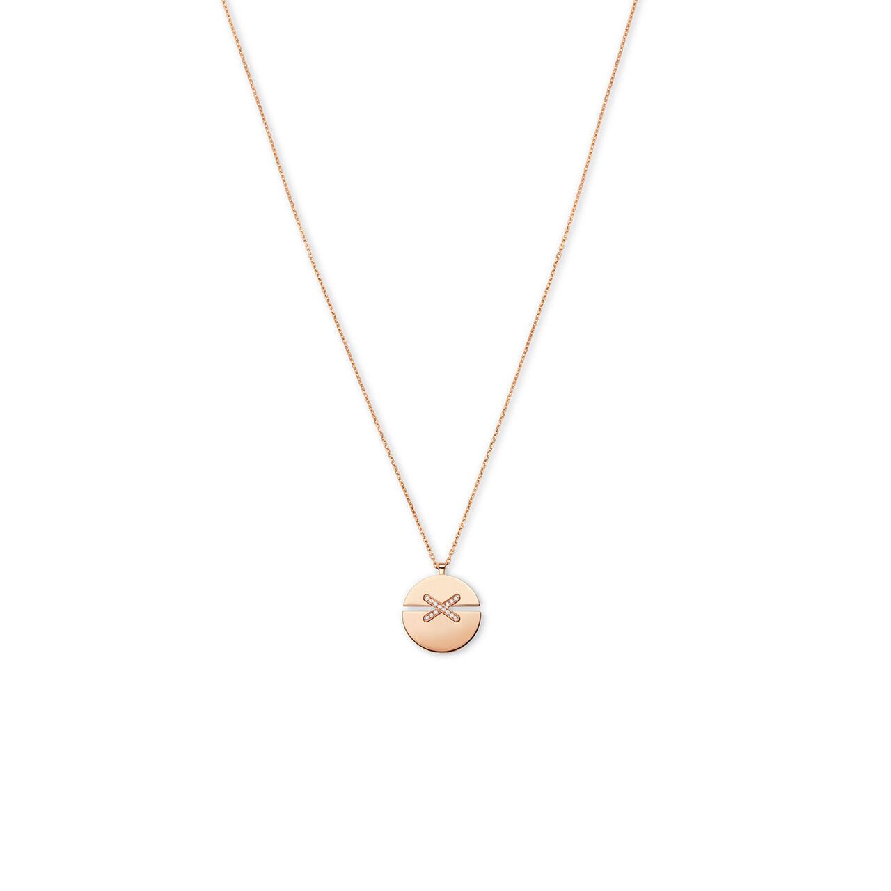 maison birks chaumet jeux de liens harmony large rose gold diamond necklace 084495 image number 0
