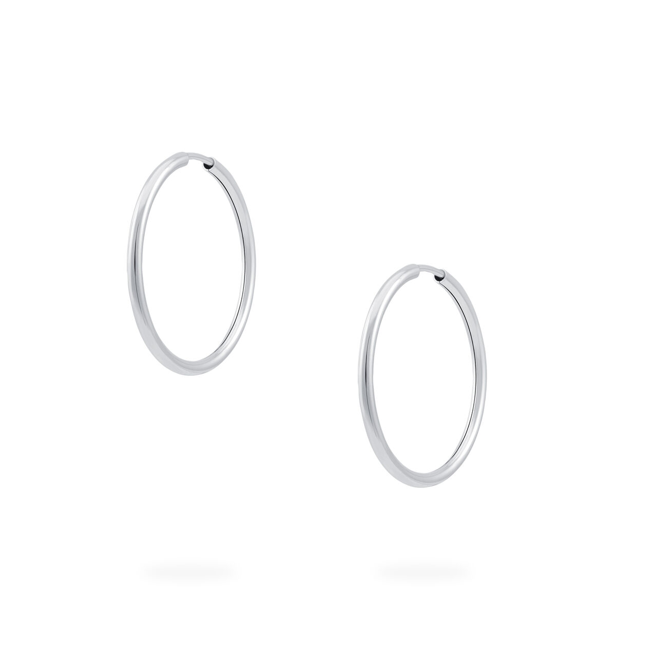 Boucles d'oreilles 29 mm cerceau en or blanc image number 1