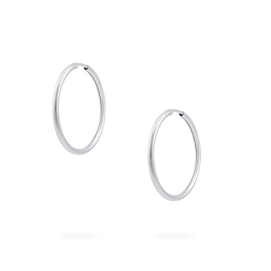 Boucles d'oreilles 29 mm cerceau en or blanc image number 1