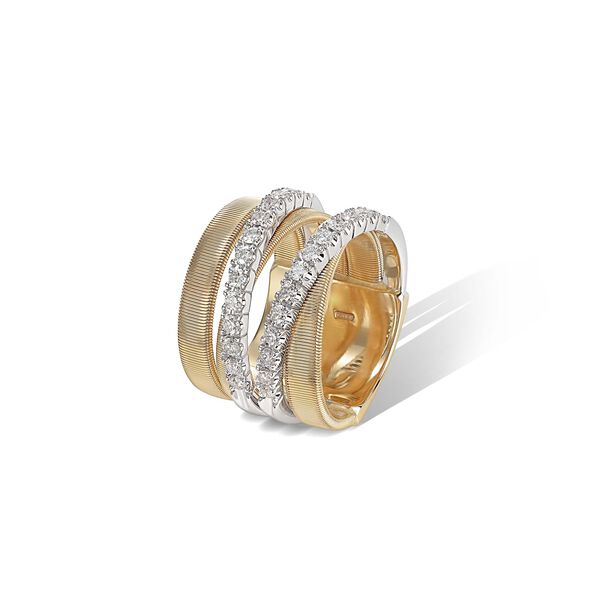 Bague Masai en or jaune avec diamants