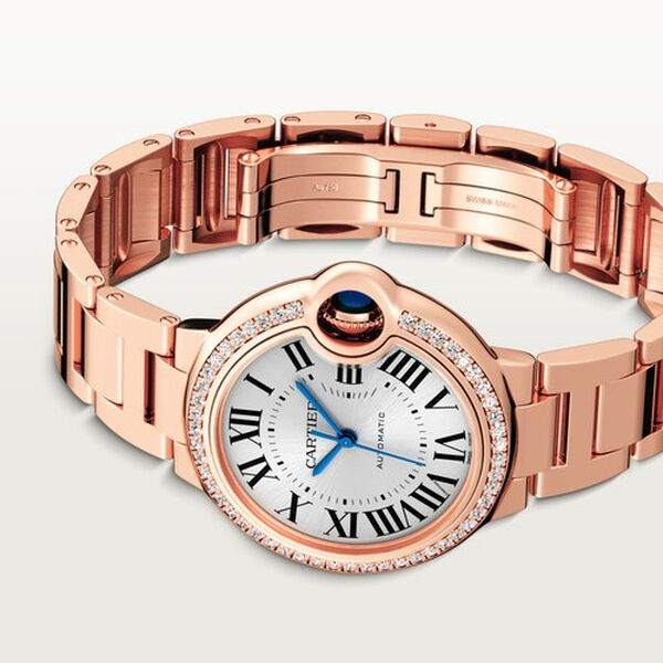 Ballon Bleu de Cartier 33 mm automatique en or rose et diamants