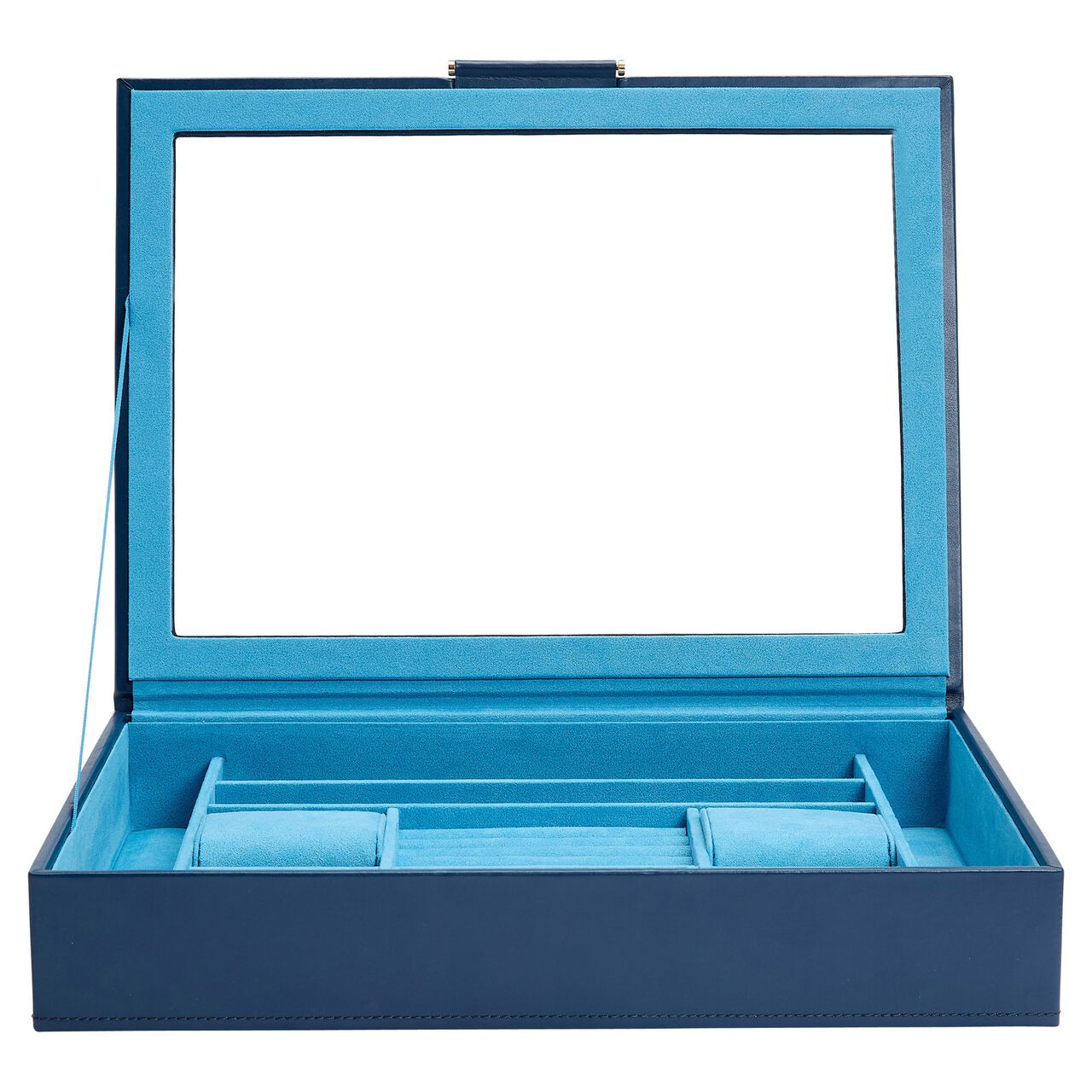 WOLF Sophia Blue Flat Jewellery Case Open image number 2