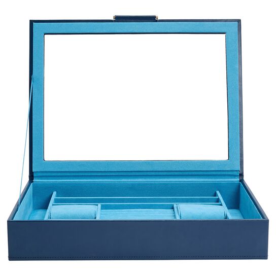 WOLF Sophia Blue Flat Jewellery Case Open image number 2