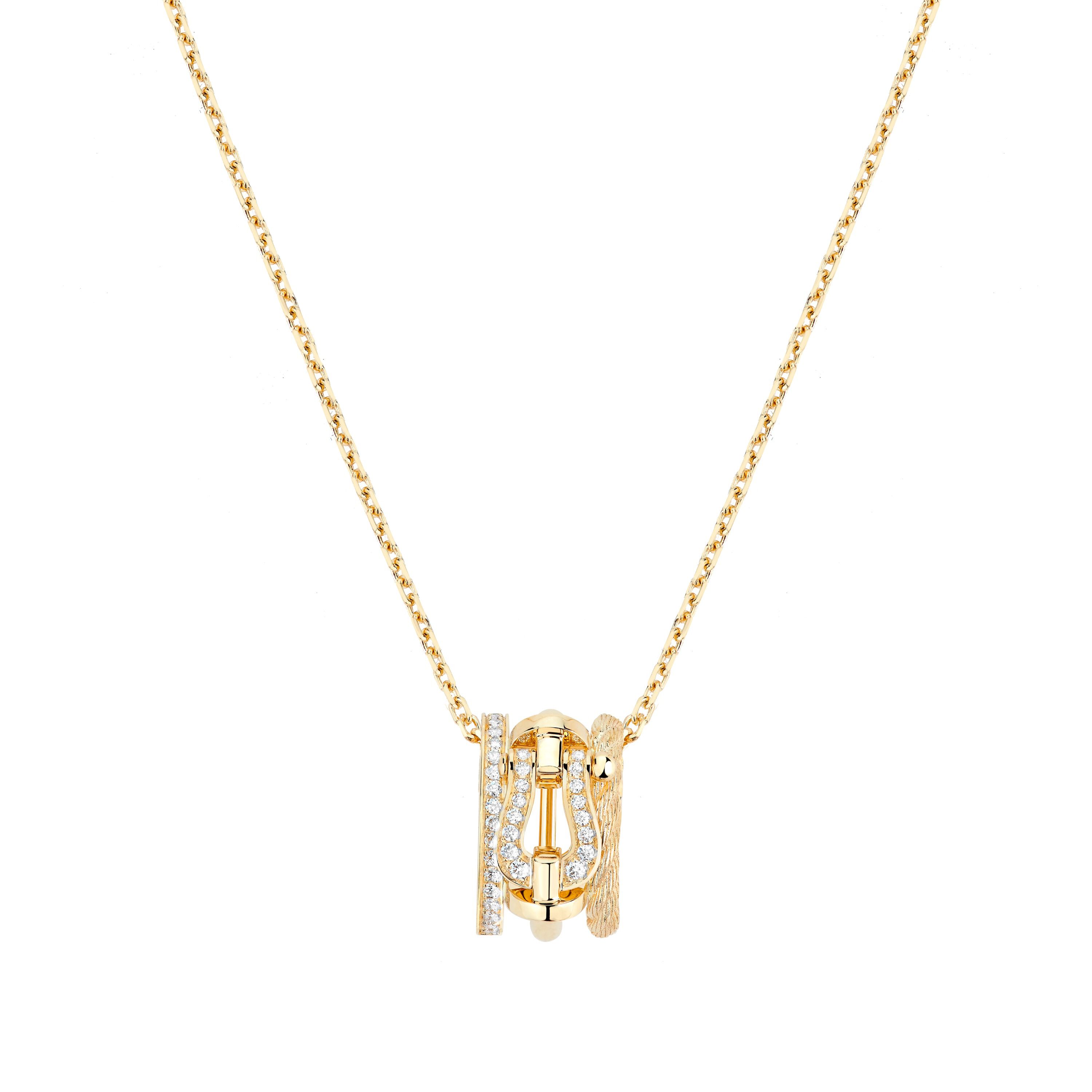 Force 10 Rise Small Yellow Gold and Diamond Pavé Pendant