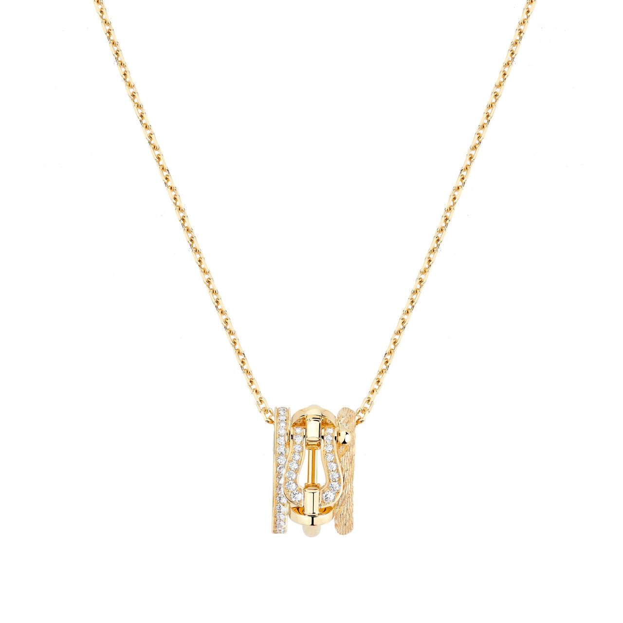 Fred Force 10 Rise Small yellow Gold and Diamond Pav&eacute; Pendant 7B2004-000 image number 0