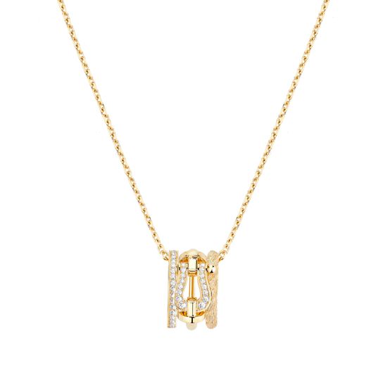 Fred Force 10 Rise Small yellow Gold and Diamond Pav&eacute; Pendant 7B2004-000 image number 0