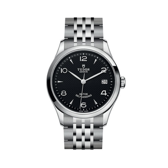 maison birks tudor 1926 36 mm steel case dark coloured dial steel bracelet m91450 0002 image number 0