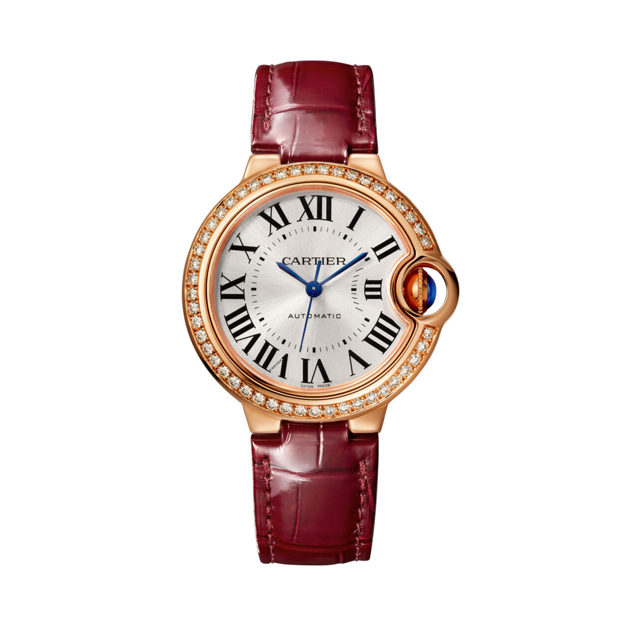 maison-birks-ballon-bleu-de-cartier-watch-33-mm-rose-gold-diamonds-leather-wjbb0033 image number 0