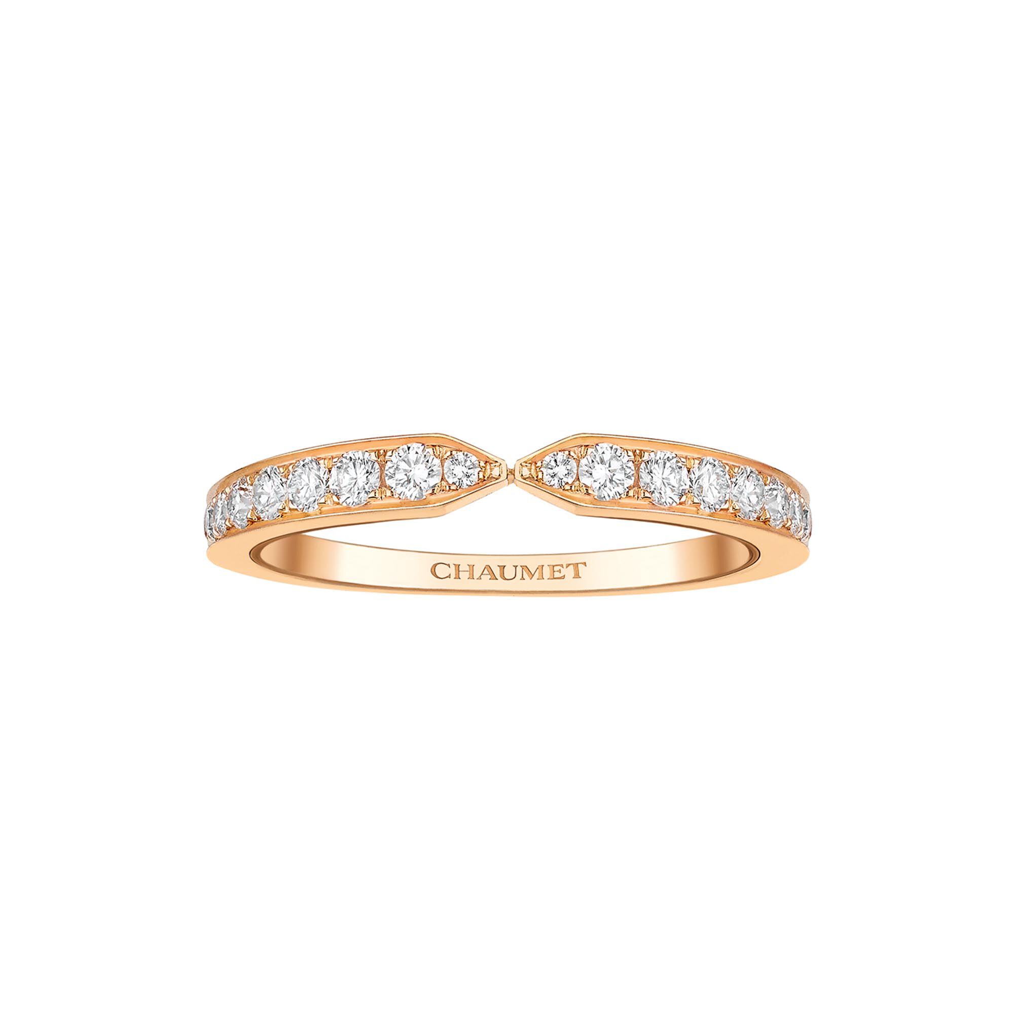 Jos phine Triomphe Rose Gold Diamond Pav Wedding Band Chaumet