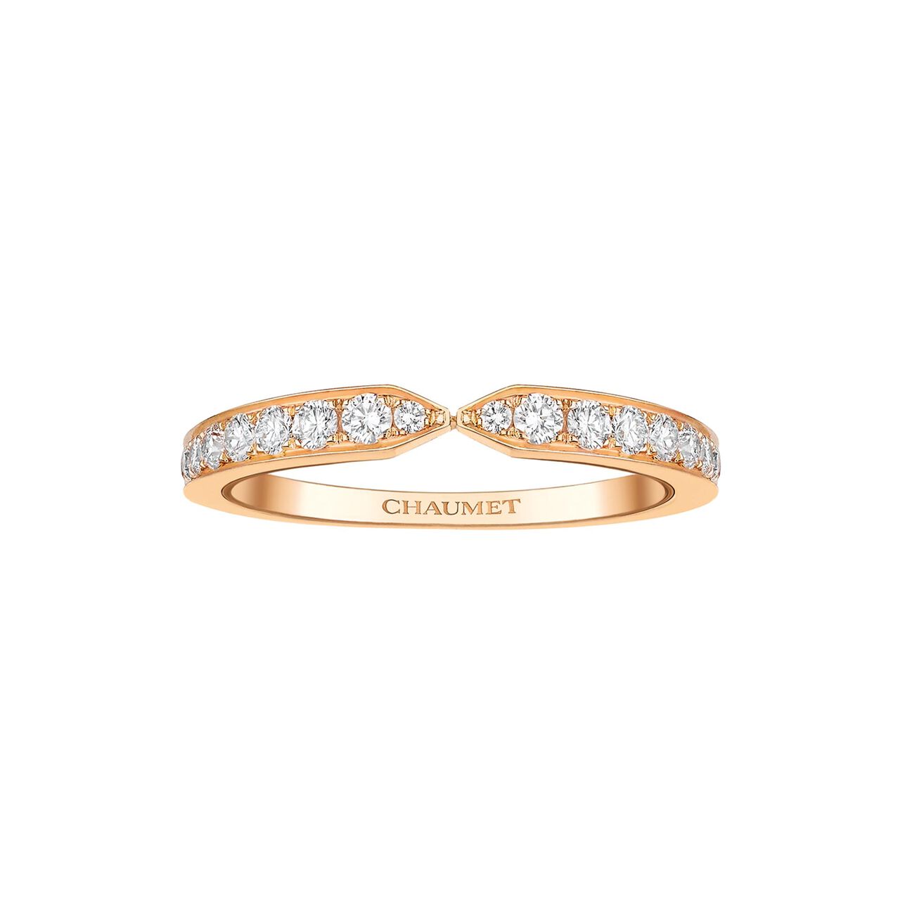 Chaumet Joséphine Triomphe Rose Gold Diamond Pavé Wedding Band image number 0