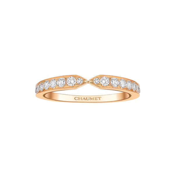 Joséphine Triomphe Rose Gold Diamond Pavé Wedding Band