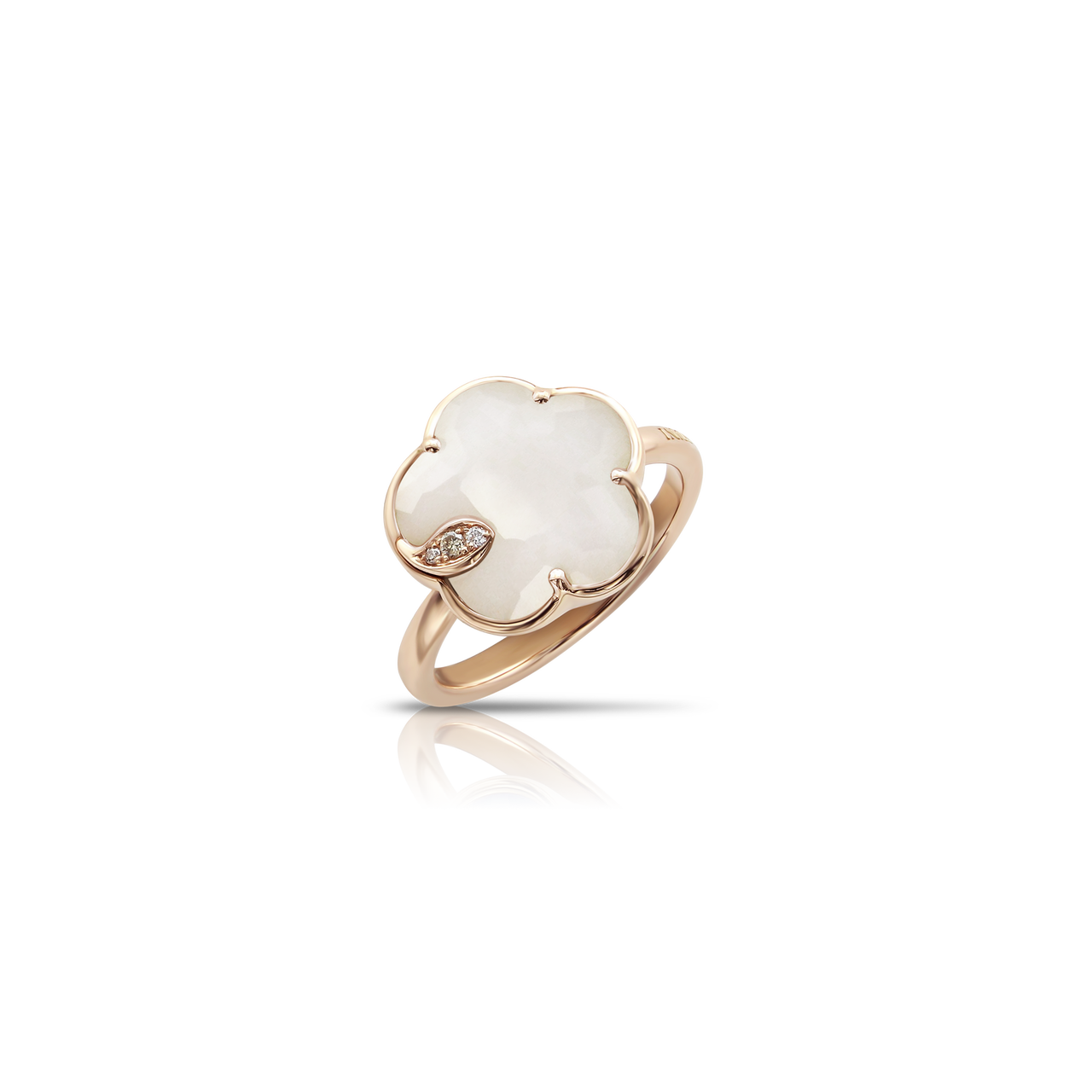 Pasquale Bruni Petit Joli Rose Gold, White Agate and Diamond Ring 16118R Front image number 0