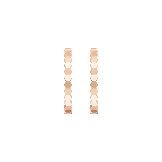 Front view of Chaumet Bee My Love medium rose gold hoop earrings image number 1