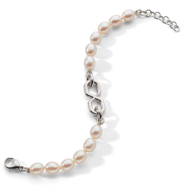 Infinite & Boundless The Symbol Pearl and Silver Bracelet