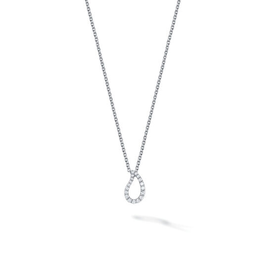 bijoux birks petale small diamond and white gold pendant image number 0