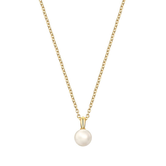 Birks Essentials children&rsquo;s pendant in yellow gold featuring a luminous freshwater pearl image number 0