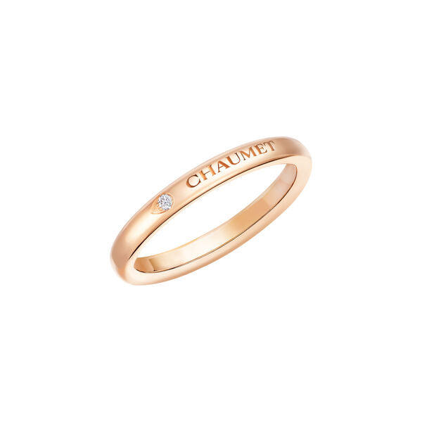 Alliance Les Éternelles de Chaumet en or rose avec diamant