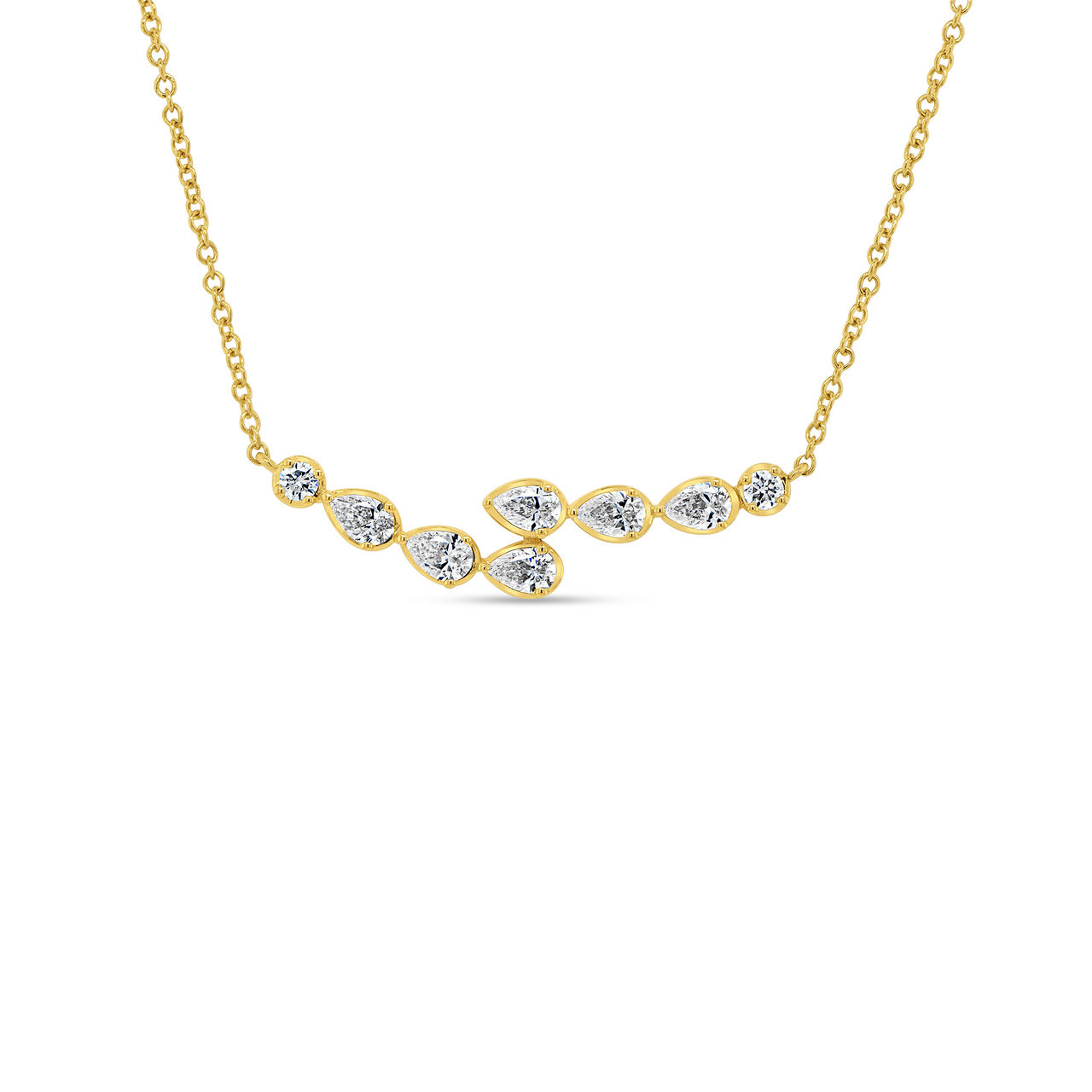 Uneek Gatsby Yellow Gold and Diamond Bar Necklace PN022 image number 0