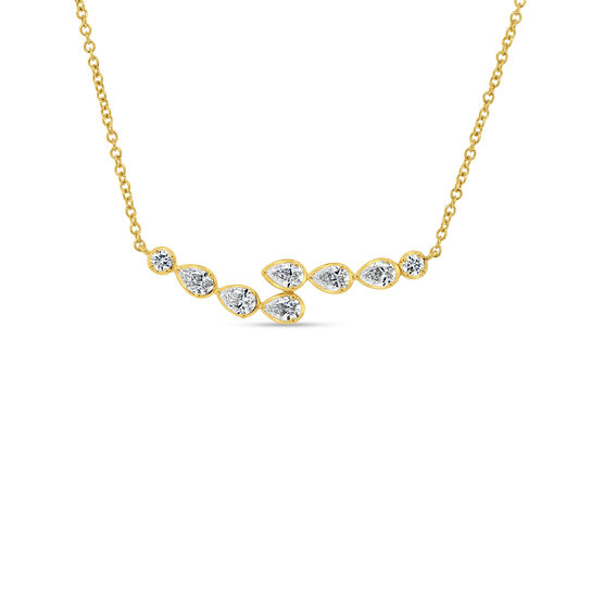 Uneek Gatsby Yellow Gold and Diamond Bar Necklace PN022 image number 0