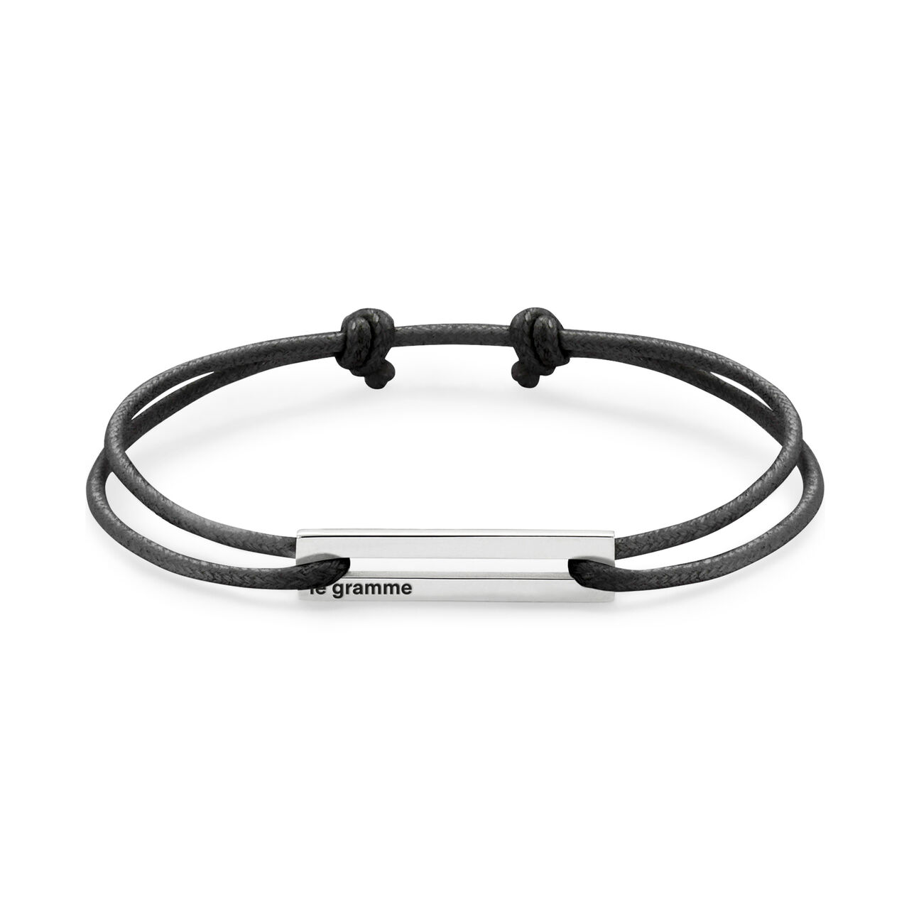 Le Gramme Le Gramme 1,7g Silver Black Cord Bracelet CARPOCNO071_1.7-1 Front image number 0