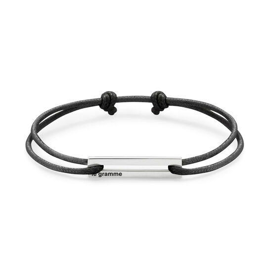 Le Gramme Le Gramme 1,7g Silver Black Cord Bracelet CARPOCNO071_1.7-1 Front image number 0