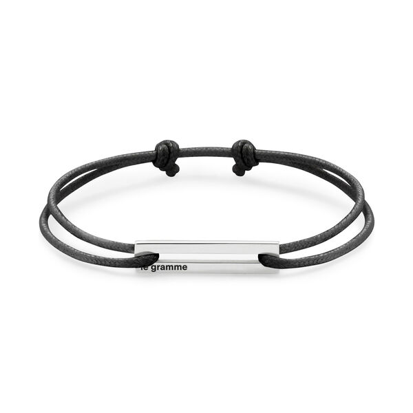 1.7g Silver Black Cord Bracelet
