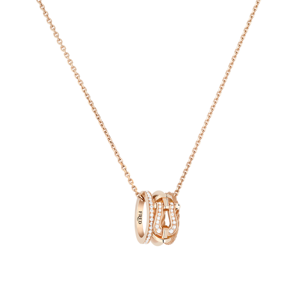 Force 10 Rise Small Rose Gold and Diamond Pavé Pendant