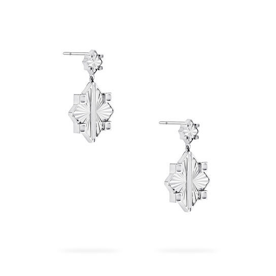 Birks Muse Guilloch&eacute; Sterling Silver Drop Earrings image number 3