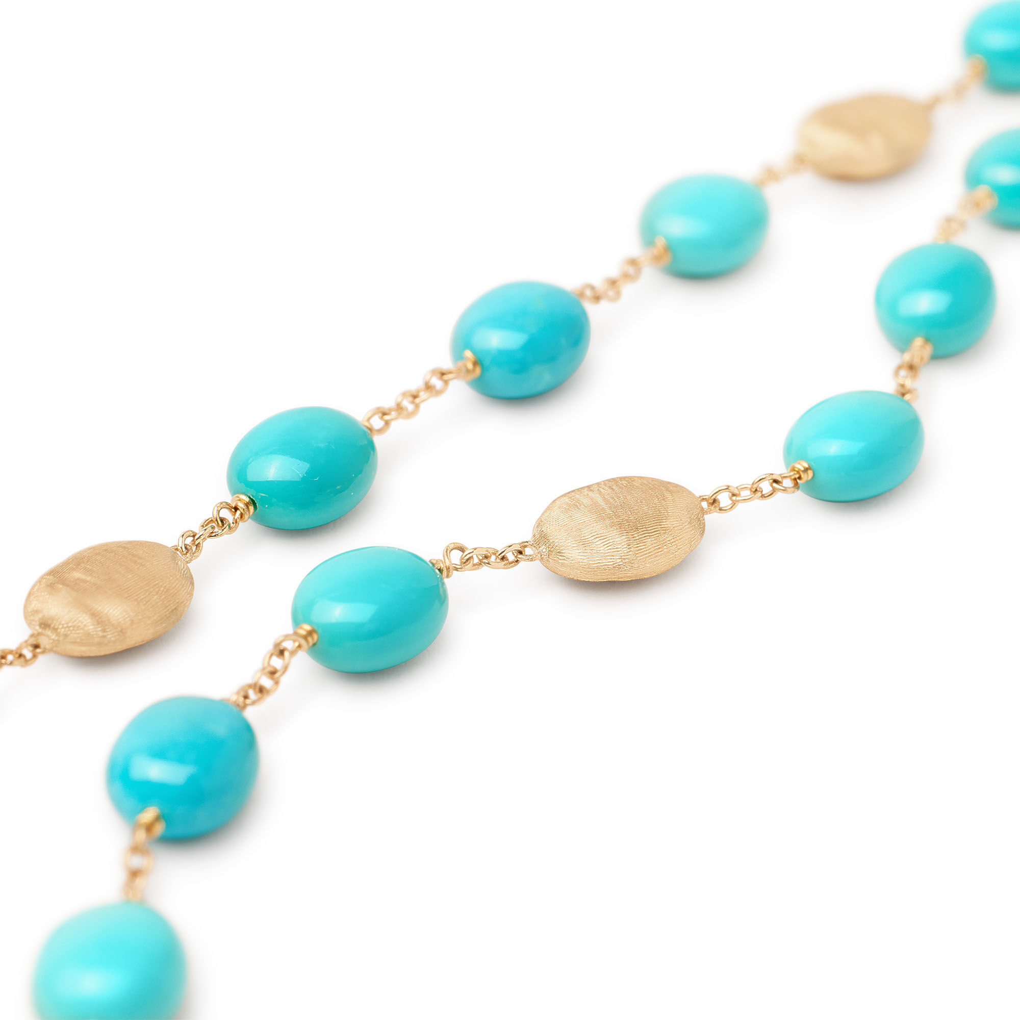 Siviglia Yellow Gold and Turquoise Necklace