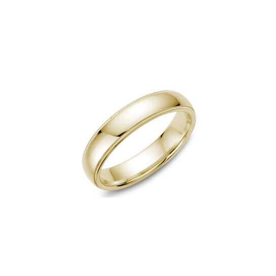 5 mm Milgrain Wedding Band Yellow Gold Angle image number 1