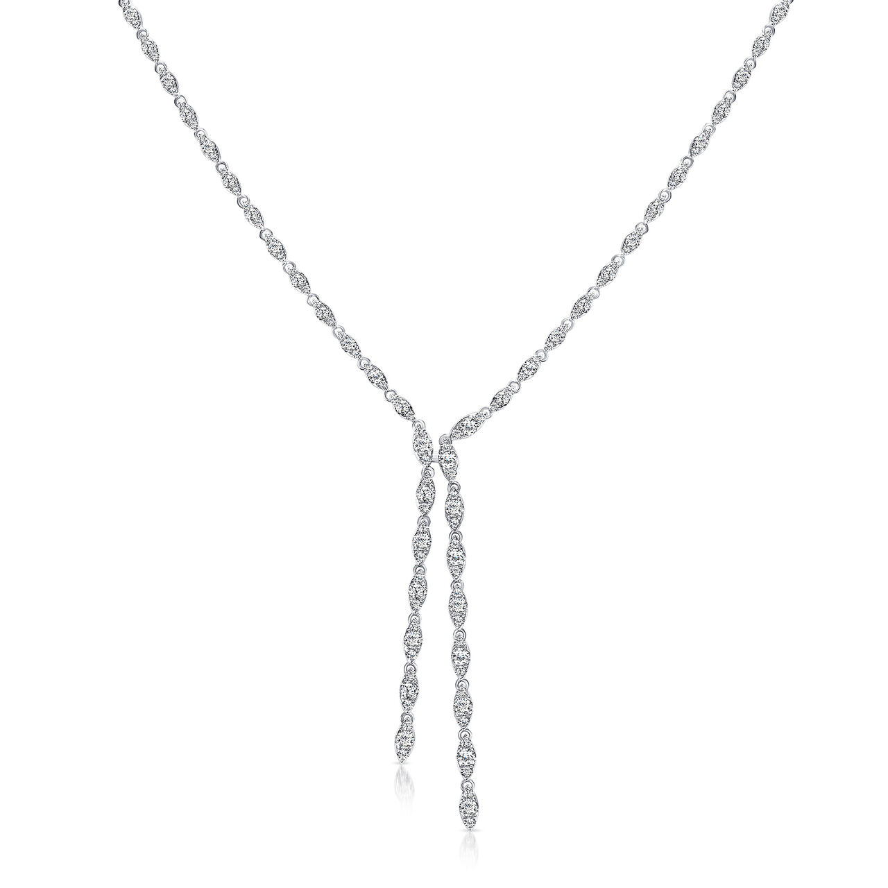Uneek High Jewellery White Gold and Diamond Lariat Necklace image number 0