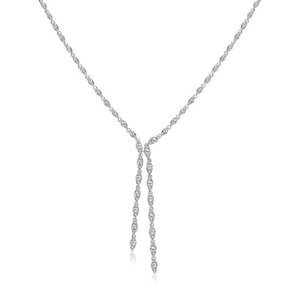 High Jewellery White Gold and Diamond Lariat Necklace