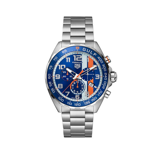 TAG Heuer Formula 1 X Gulf Quartz Chronograph 43 mm Stainless Steel image number 0